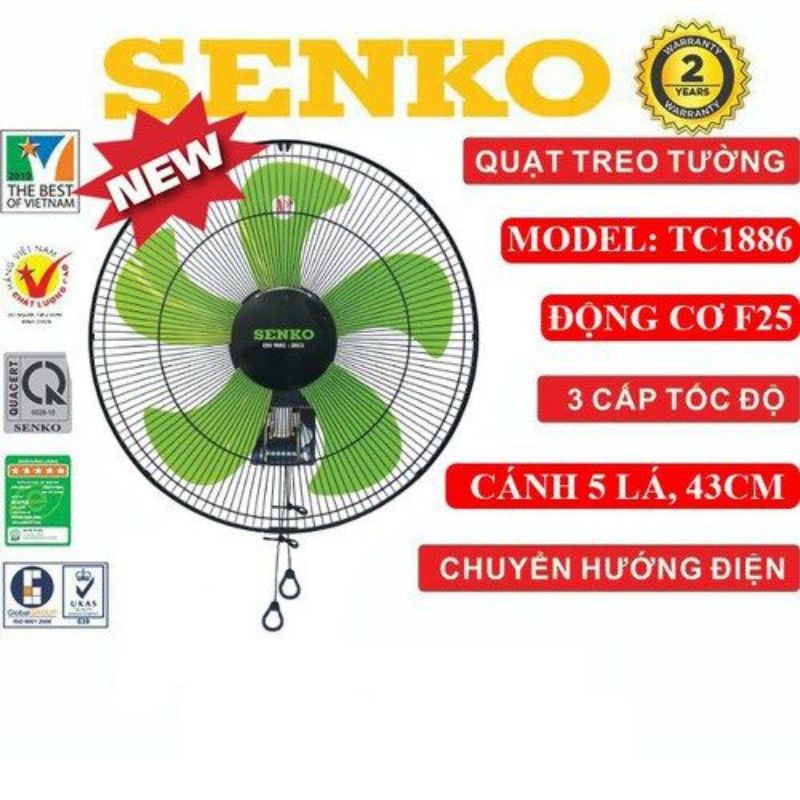 QUẠT TREO TƯỜNG CÔNG NGHIỆP SENKO TC1886