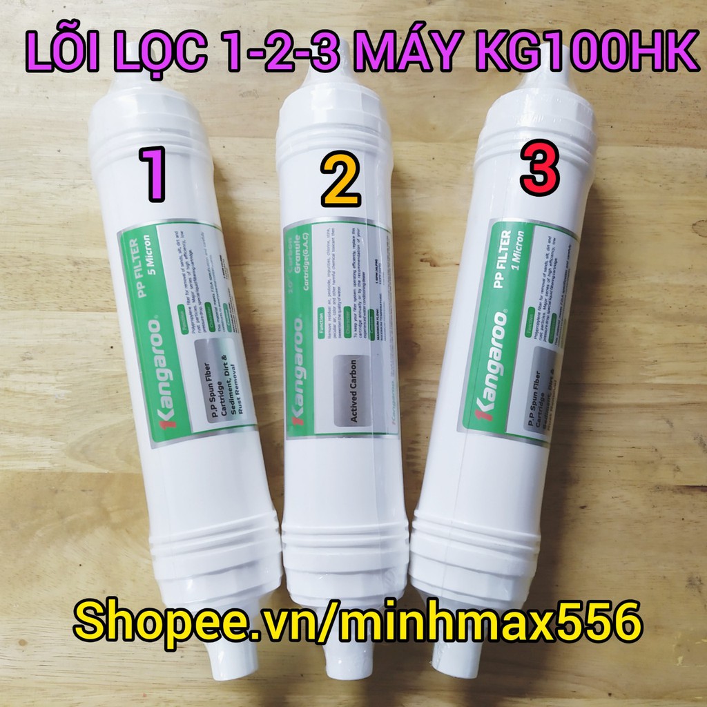 BỘ  3 LÕI KANGAROO SỐ 1-2-3 CHO MÁY KG100HK - KG10A6 - KG10A5 - KG10A4 - KG100ES - KG100EO - KG100ES1