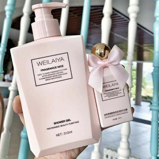 Sữa Tắm Trắng Da Weilaiya Fragrance Nice Hồng Giúp Làm Sạch Sâu, Dưỡng Ẩm, Cải Thiện Sắc Tố Da