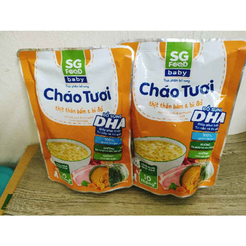 CHÁO TƯƠI BABY SG FOOD GÓI  240g CÁC VỊ DÀNH CHO BÉ TỪ 10 THÁNG +