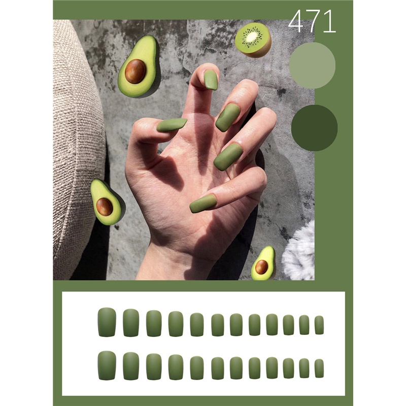 Set 24 Móng Tay Giả Dài Bằng Nhựa Acrylic