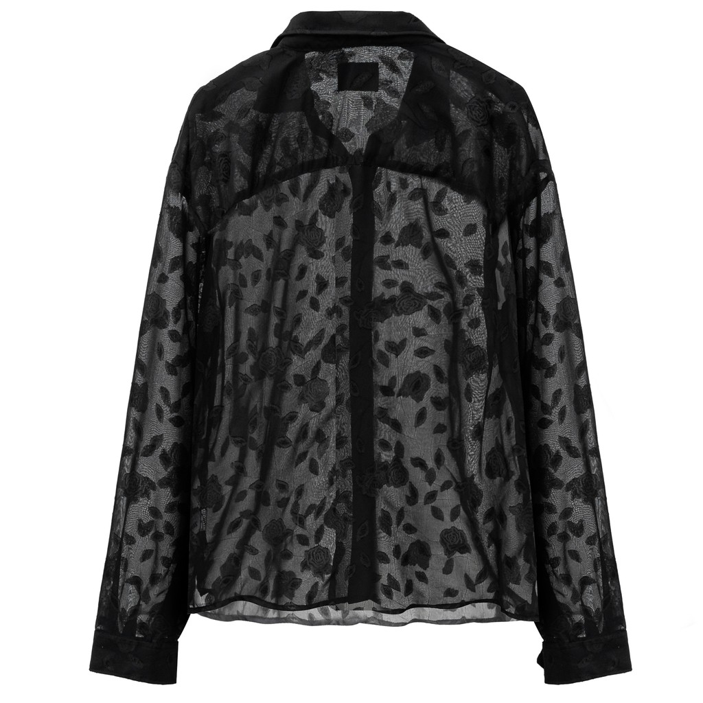 Áo ZOMBIE® Black Rose Mesh Net Shirt
