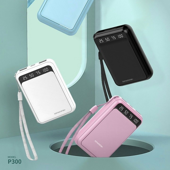 Sạc Dự Phòng Mini Cầm Tay Sendem P300 Chính Hãng Dung Lượng 10000mah, Thiết Kế Nhỏ Gọn Tiện Dụng Nhiều Màu