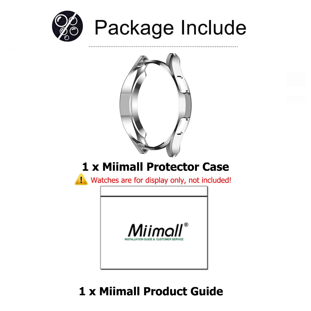 Miimall Samsung Galaxy Watch 4 Classic 42mm 46mm Ốp Lưng,Mềm TPU Mạ Điện Thoáng Khí Nửa Gói Chống Rơi Vỏ Bảo Vệ Cho Galaxy Watch 4 Classic Case