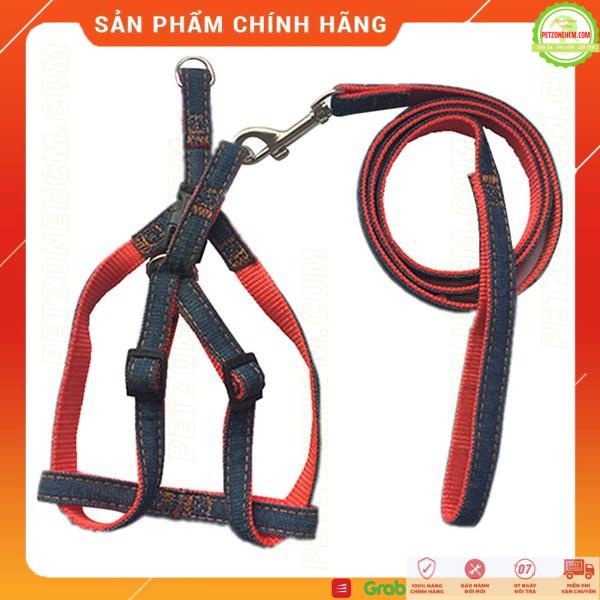 Bộ dây dắt vòng cổ hoặc yếm Jean CHO CHÓ MÈO LẤY MÀU NGẪU NHIÊN