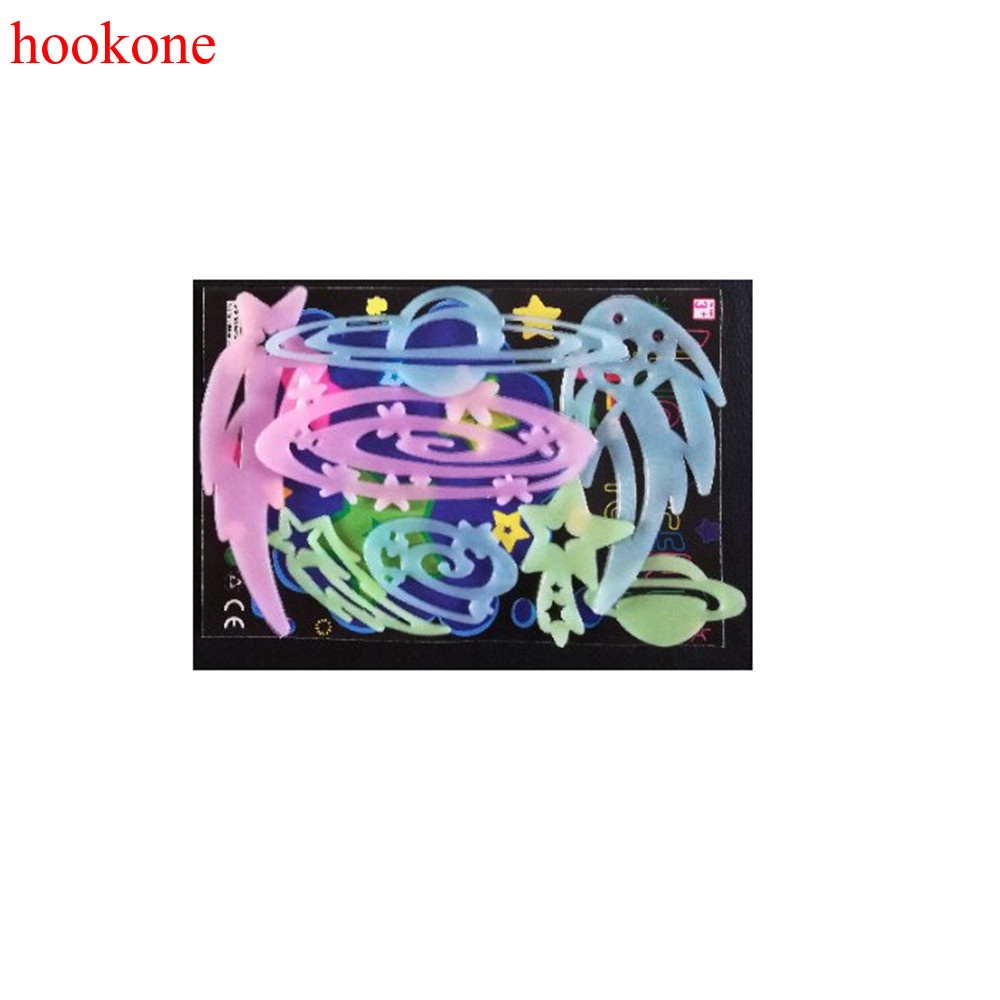 1 bộ sticker dán tường hình ngôi sao và mặt trăng 3D phát sáng trong đêm dùng trang trí phòng trẻ em