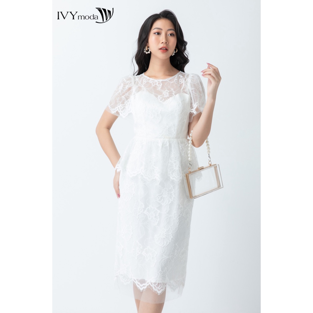 Đầm ren ôm dáng peplum IVY moda MS 48M6824