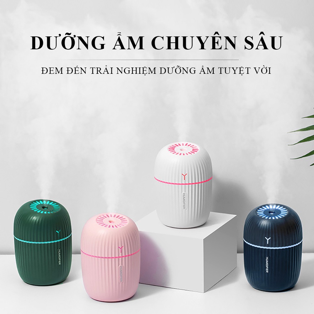 Máy phun sương tạo độ ẩm, khuếch tán tinh dầu tích hợp đèn ngủ led giúp giấc ngủ sâu và dễ chịu Bảo hành 12 tháng