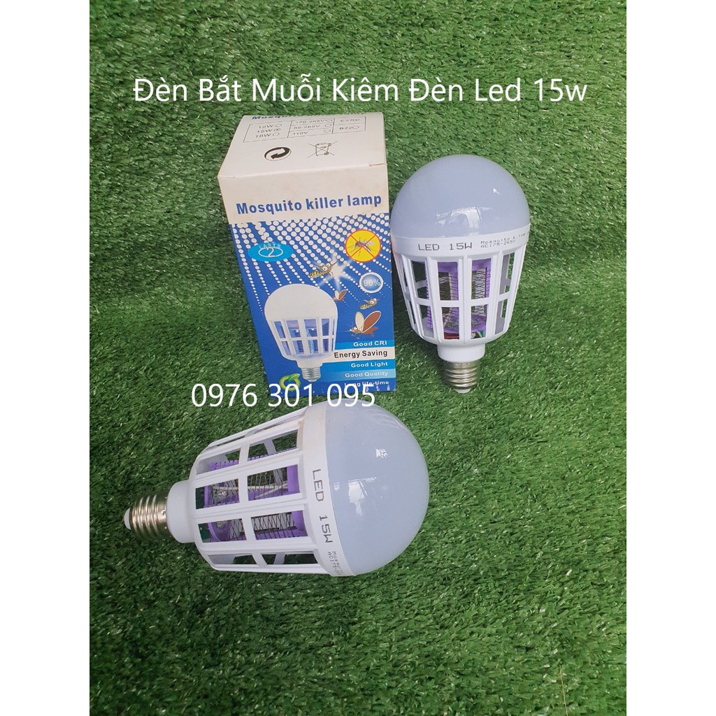 Bóng Đèn Bắt Muỗi Kiêm Đèn Led 15w