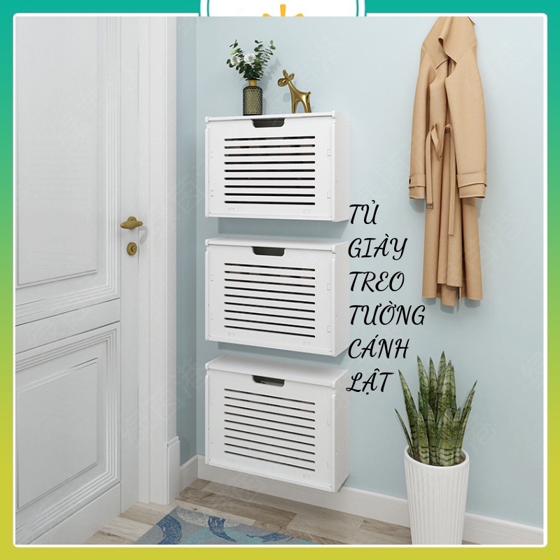 TỦ GIÀY THÔNG MINH TREO TƯỜNG gỗ nhựa lắp ghép chống nước chống mối mọt cao cấp WALLMART