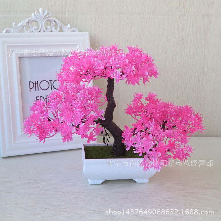 Chậu Cây Bonsai Giả 3 Nhánh Tài Lộc Phú Quý Để Bàn, Để Trang Tri Nội Thất, Phòng Làm Việc (Nhiều Màu).