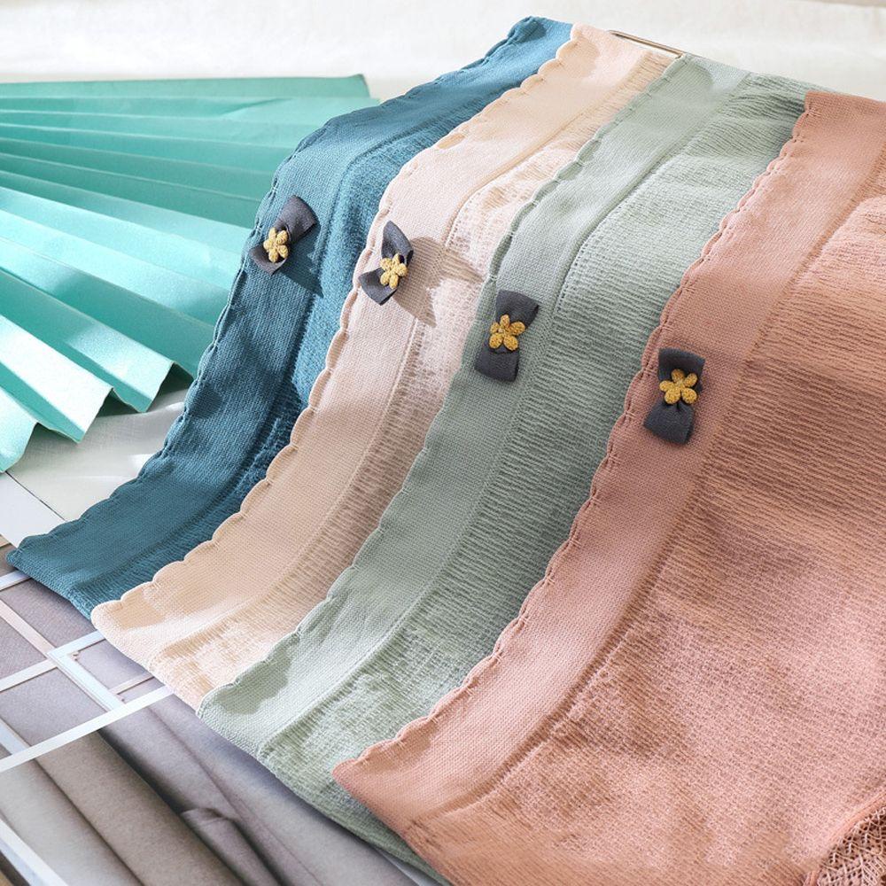 OCEANMAP Quần Lót Cotton Mềm Mại Thoáng Khí Màu Trơn Phối Ren Hoa Xinh Xắn Cho Nữ