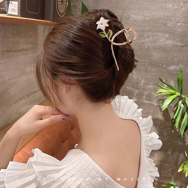 Kẹp tóc IF YOU kim loại kiểu hoa phong cách Hàn Quốc cổ điển thời trang cho nữ