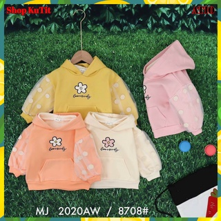 Áo hoodie lót nhung mịn bé gái size 6-14kg (HÀNG QCCC) AT10