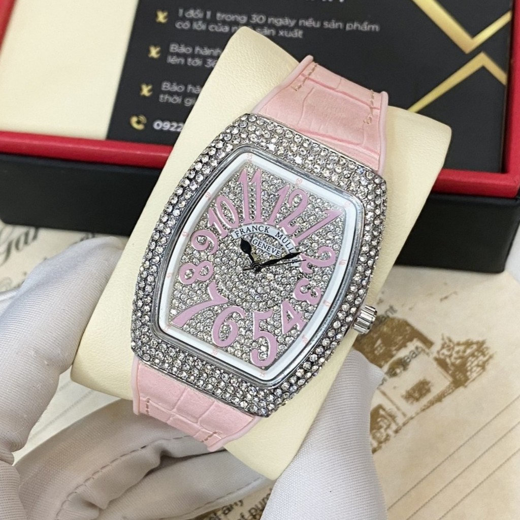 Đồng Hồ Nữ Mặt vuông FRAMCE MULER Full viền đá,thời trang,sang trọng,cá tính,chống nước tốt,Bảo Hành 12 tháng