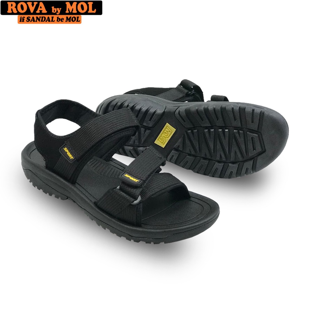 Giày sandal nam hiệu Rova siêu bền quai ngang đế cao su quai dù đi làm đi học mã RV873