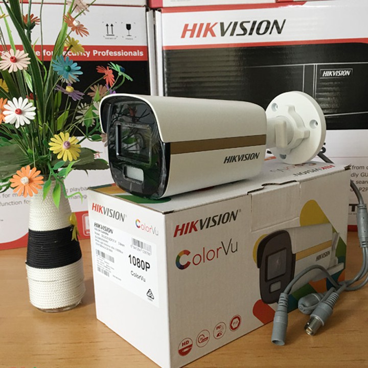 (Màu 24/24) Camera HDTVI ColorVu 2MP thân trụ HIKVISION DS-2CE10DF0T-F ĐÊM CÓ MÀU - CHÍNH HÃNG - BẢO HÀNH 2 NĂM | BigBuy360 - bigbuy360.vn