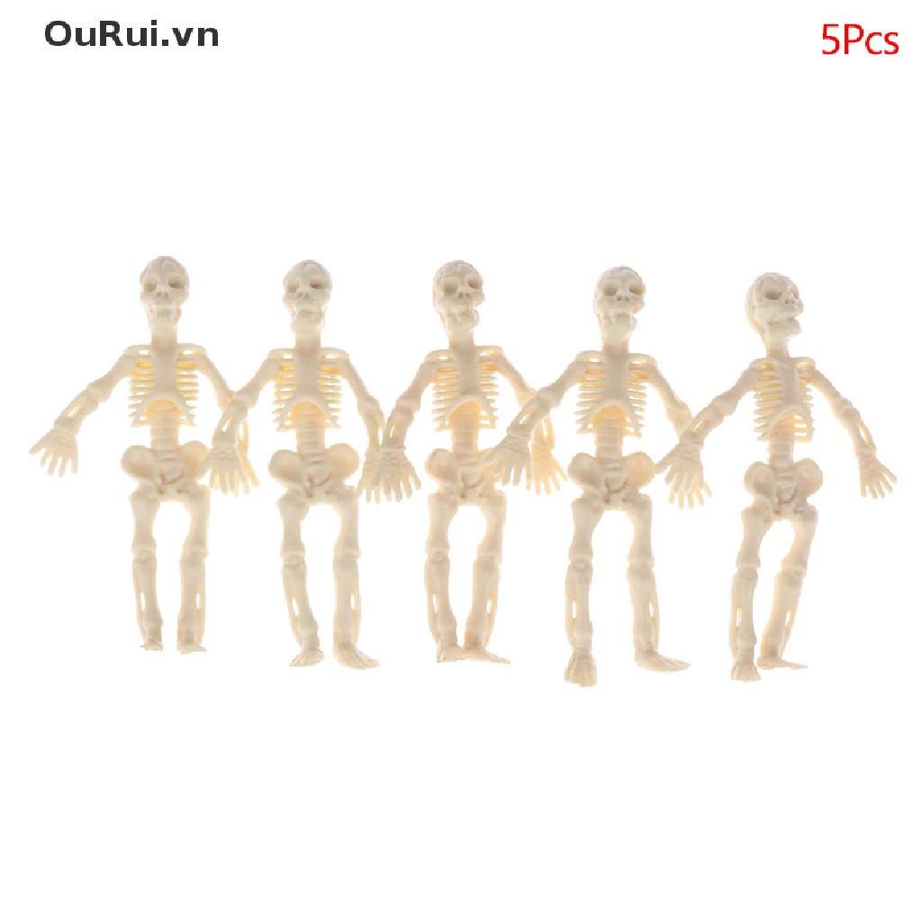 Bộ 5 Món Đồ Chơi Đầu Lâu Zombie Bằng PVC Trang Trí Tiệc Halloween