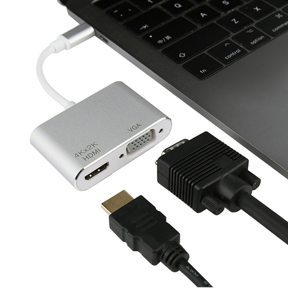 Dây Cáp Chuyển Đổi Usb 3.1 Type-c Sang 4kx2k Hdmi Vga Cho Macbook