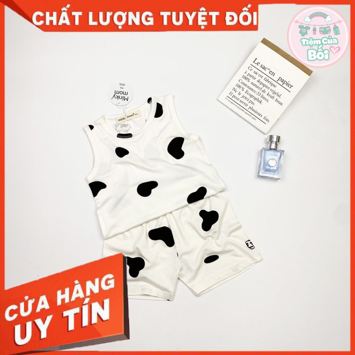  Đồ Bộ Bò Sữa Minky Mon Thun Lạnh Sát Nách Kèm Hình Thật Cho Bé từ 1-5 Tuổi