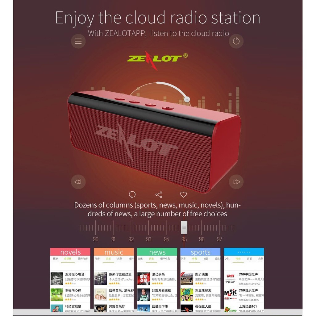 Loa Zealot S31, loa Bluetooth Âm Thanh Hifi Stereo 3D (Hỗ Trợ Thẻ Nhớ TF) - Hàng Chính Hãng
