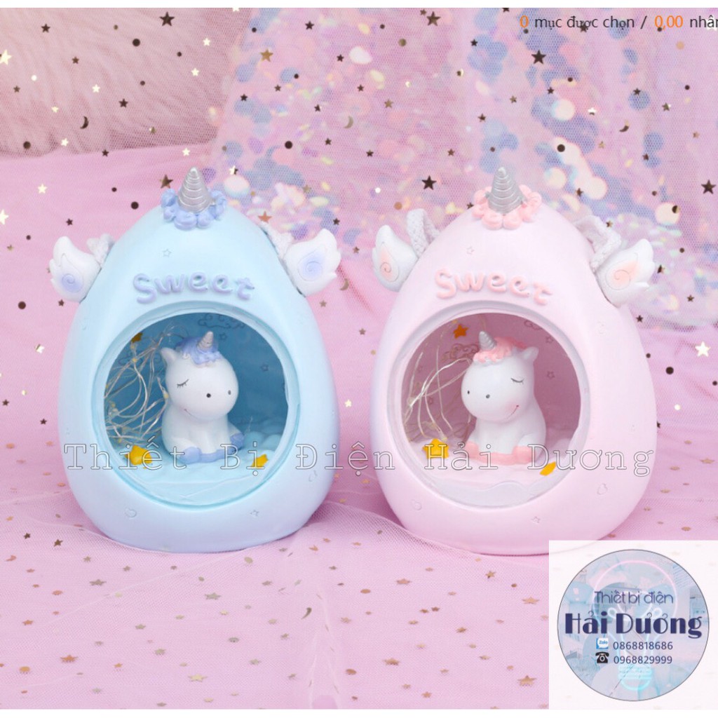Đèn ngủ kỳ lân đáng yêu TN18119 có dây treo tiện lợi - trang trí căn phòng vintage decor siêu dễ thương tiết kiệm giá rẻ