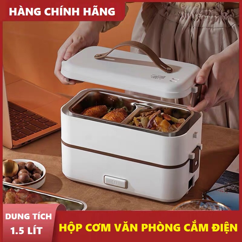 Hộp cơm văn phòng cắm điện CÁT Á 3 tầng lõi inox 304 đựng thức ăn cao cấp