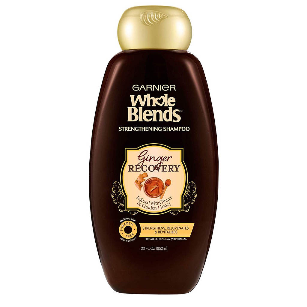 Dầu gội phục hồi tóc Garnier Hair Care Whole Blends Strengthening Ginger Recovery Shampoo 370ml/650ml