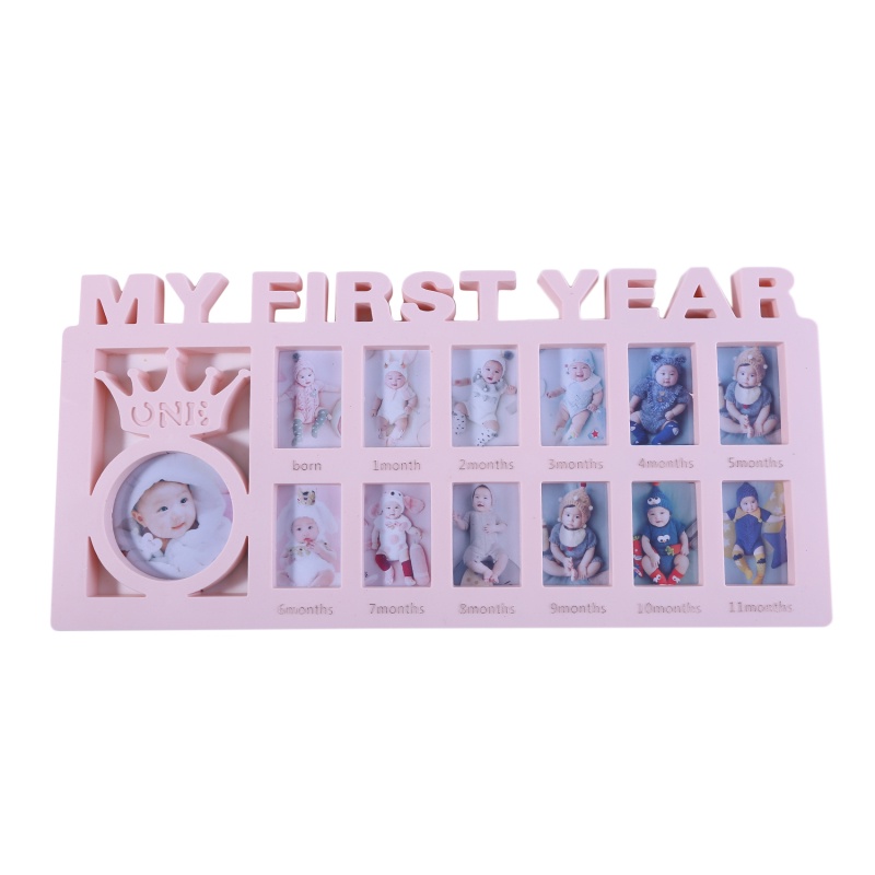 Khung Ảnh Nhựa In Chữ MY FIRST YEAR 0-12 Tháng Tự Làm Sáng Tạo Dành Cho Bé