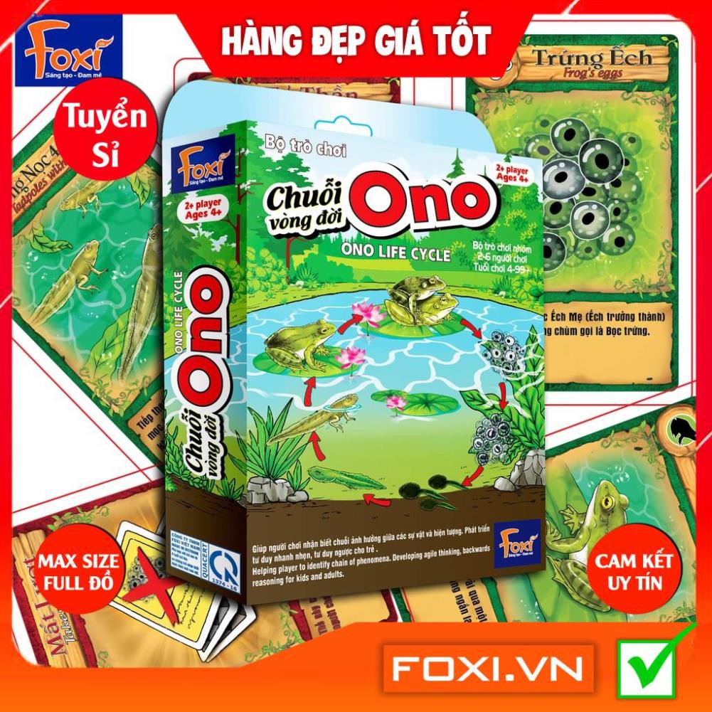 Flashcard-Chuỗi Ono vòng đời Ếch Bướm Foxi-thẻ glenndoman và boardgame thông minh--siêu rẻ.