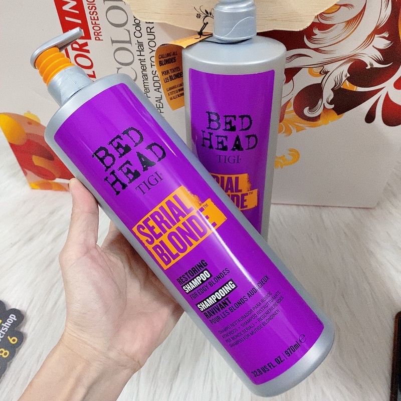 Cặp Dầu Gội Xả TIGI BED HEAD Serial Blonde Chai Tím Cho Tóc Nhuộm Sáng