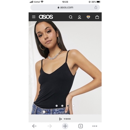 Áo thun asos cổ V  thun lụa bigsize