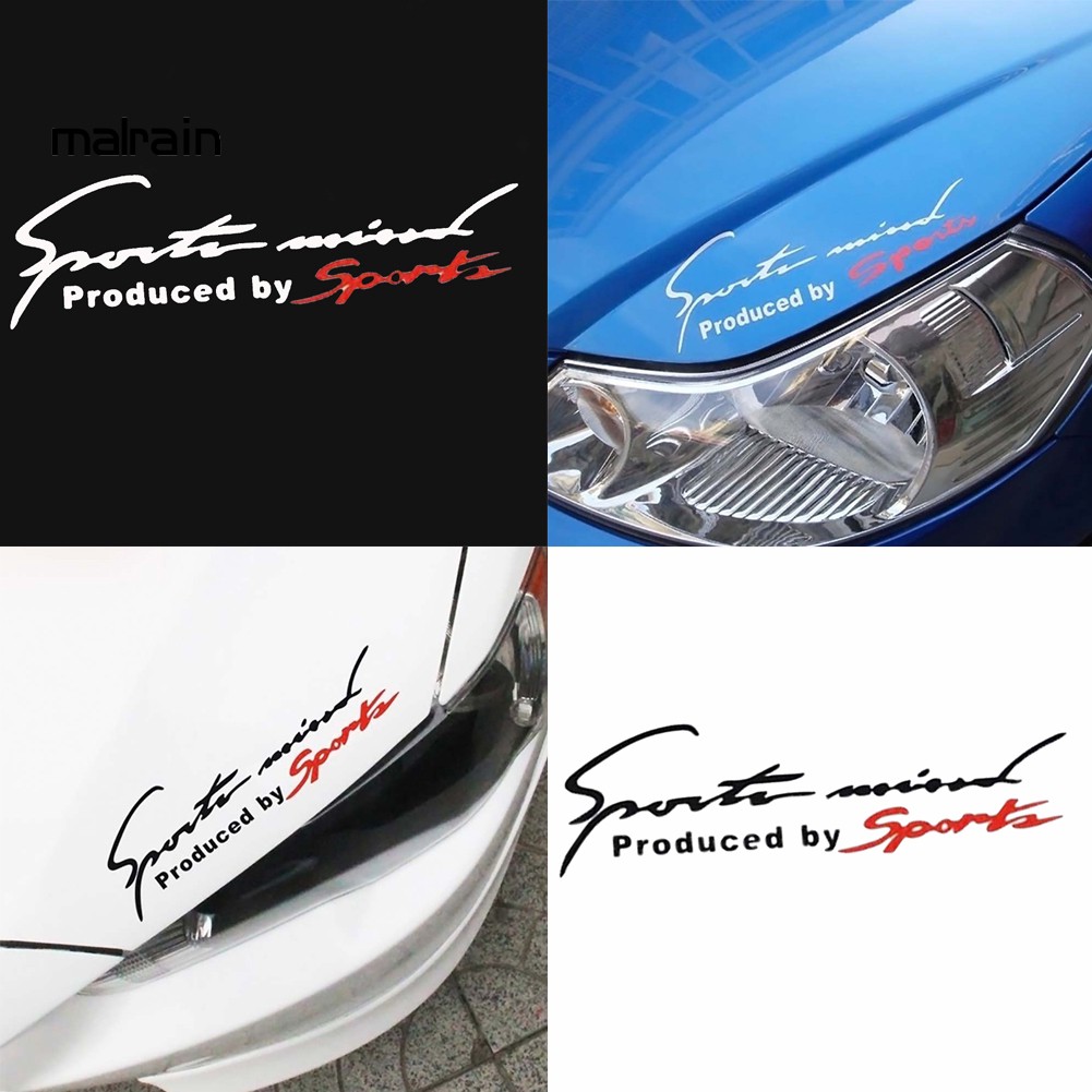 Miếng Dán Đề Can Trang Trí Đèn Pha Xe Hơi In Chữ Sports Mind Phản Quang Độc Đáo