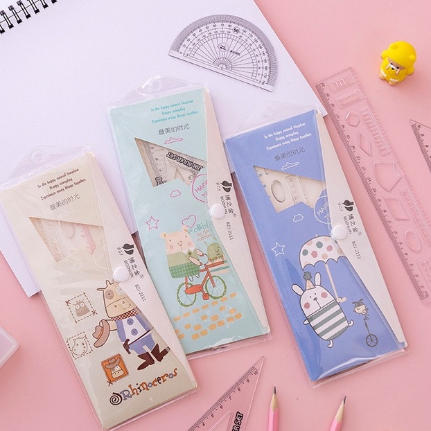 Bộ Thước Kẻ Tam Giác Dễ Thương Cho Học Sinh