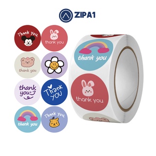 500 miếng dán sticker Thank You - Hoạt hình - 2.5x2.5cm / miếng - A1021 - Zip A1