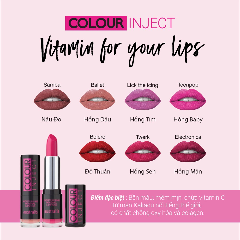 Son Dưỡng Không Chì🌸FREESHIP🌸 Son Không Chì Mịn Môi Colour Inject Lipstick