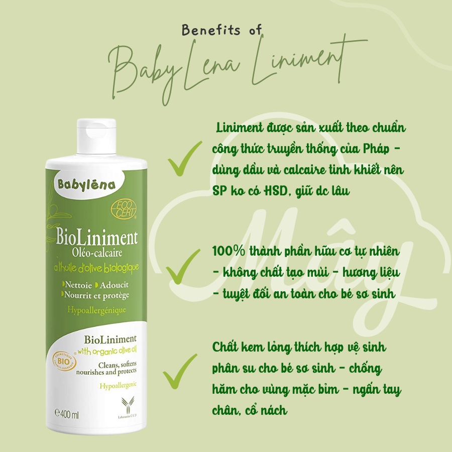 [Mẫu mới] Kem thay tã bỉm chống hăm hữu cơ cho bé Liniment BabyLéna - Baby Léna - Nội địa Pháp