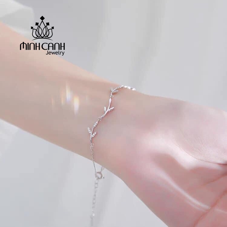 Lắc Bạc Họa Tiết Lá Dây Mảnh Minh Canh Jewelry