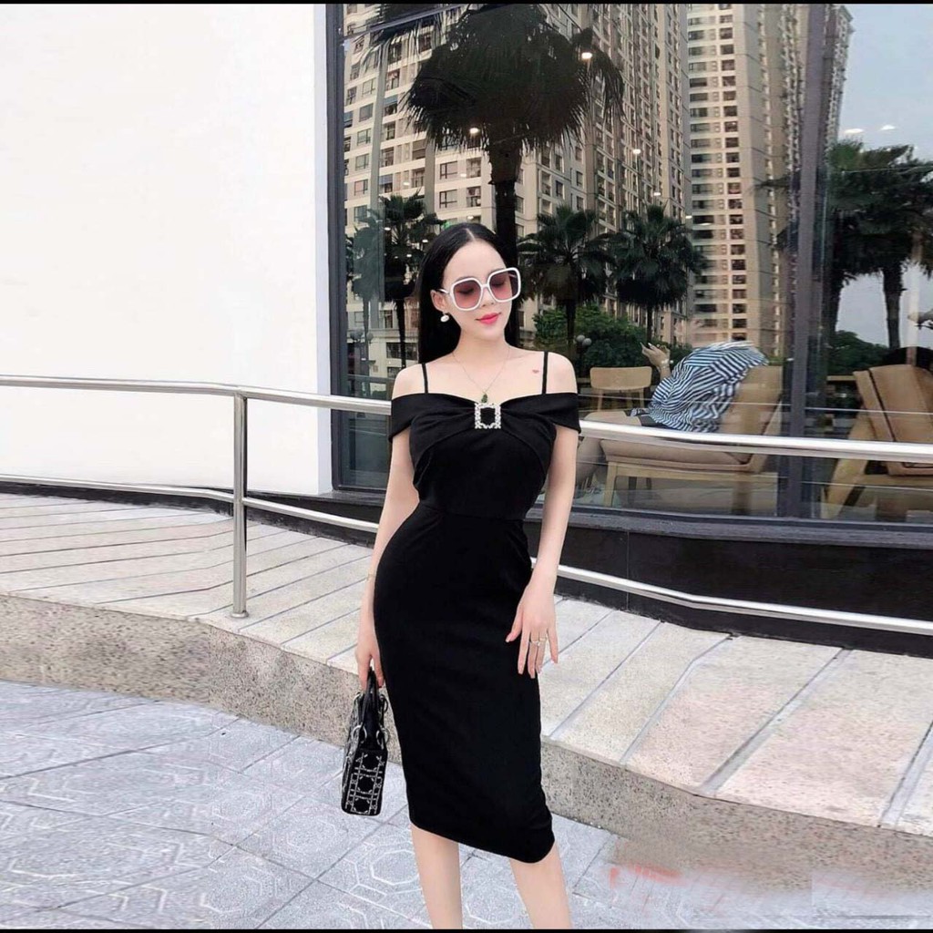 Váy Đầm Cát Hàn Vai Trần Gợi Cảm Nữ Tính, Mềm Mại, Không Bai Xù, Không Nhão - JENNI