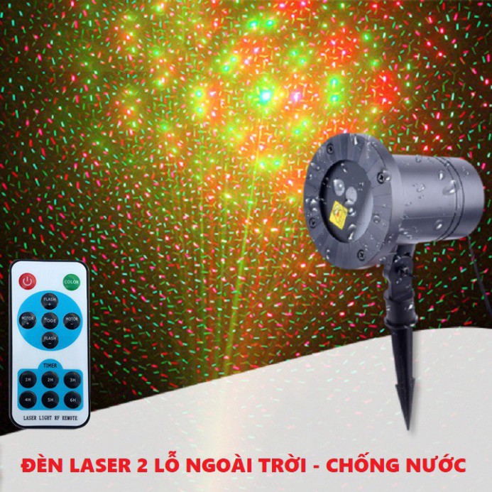 Đèn chiếu sao laser 2 lỗ chống nước dùng để trang trí NOEL TẾT - Hàng nhập khẩu