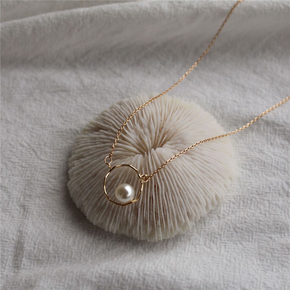 vòng cổ Hợp Kim Đính Ngọc Trai Đơn Giản Phong Cách Cổ Điển Mihan1