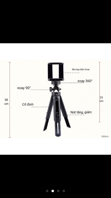 Chân Kẹp Điện Thoại Tripod Mini 3 chân (Kèm Đầu Kẹp)