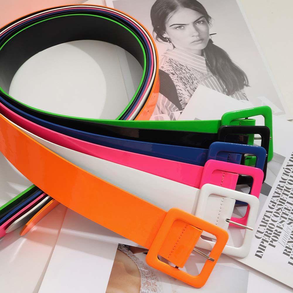 MXGOODS Thắt Lưng Da PU Khóa Vuông Nhiều Màu Sắc Thời Trang Cho Nữ