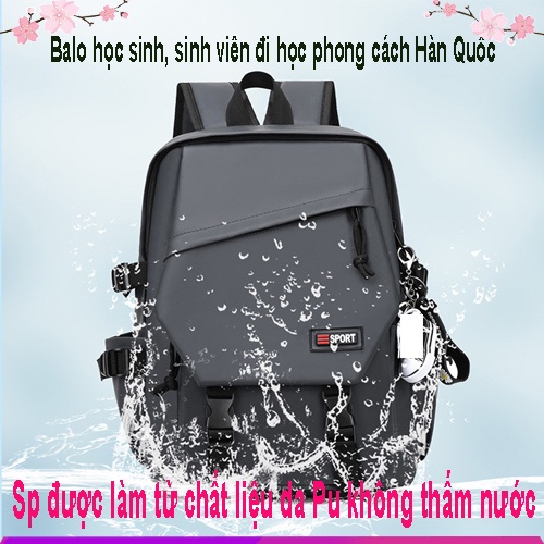 Balo da nam hàm cá mập chống nước đi học, phợt, du lịch thời trang Hàn Quốc