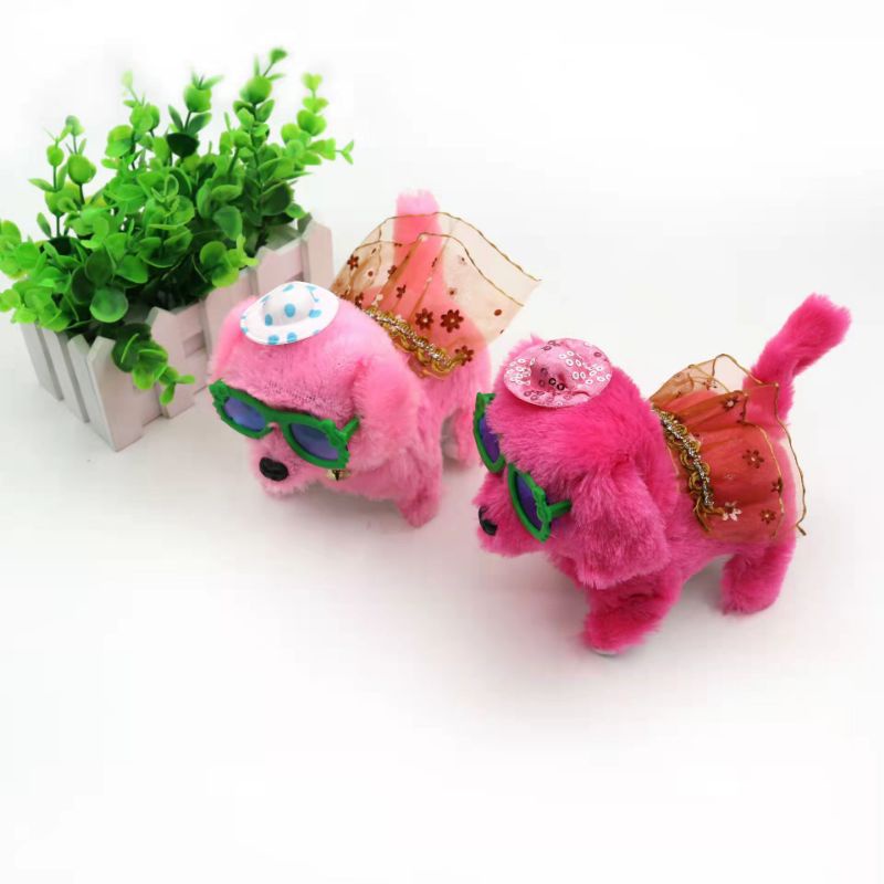 Đồ chơi chó bông biết đi chuyển sủa mắt sáng quẫy đuôi