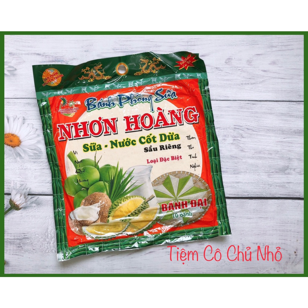 Gói 10 bánh phồng sữa sầu riêng Nhơn Hoàng 400gr