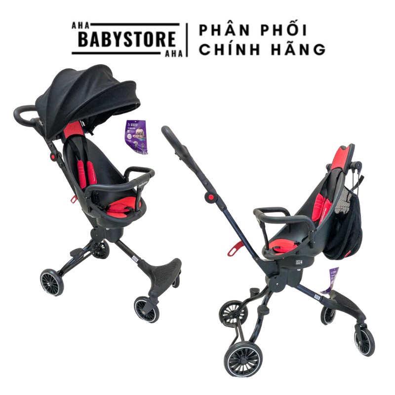 Xe đẩy gấp gọn 2 chiều có mái che Baobaohao V5B Plus màu đỏ