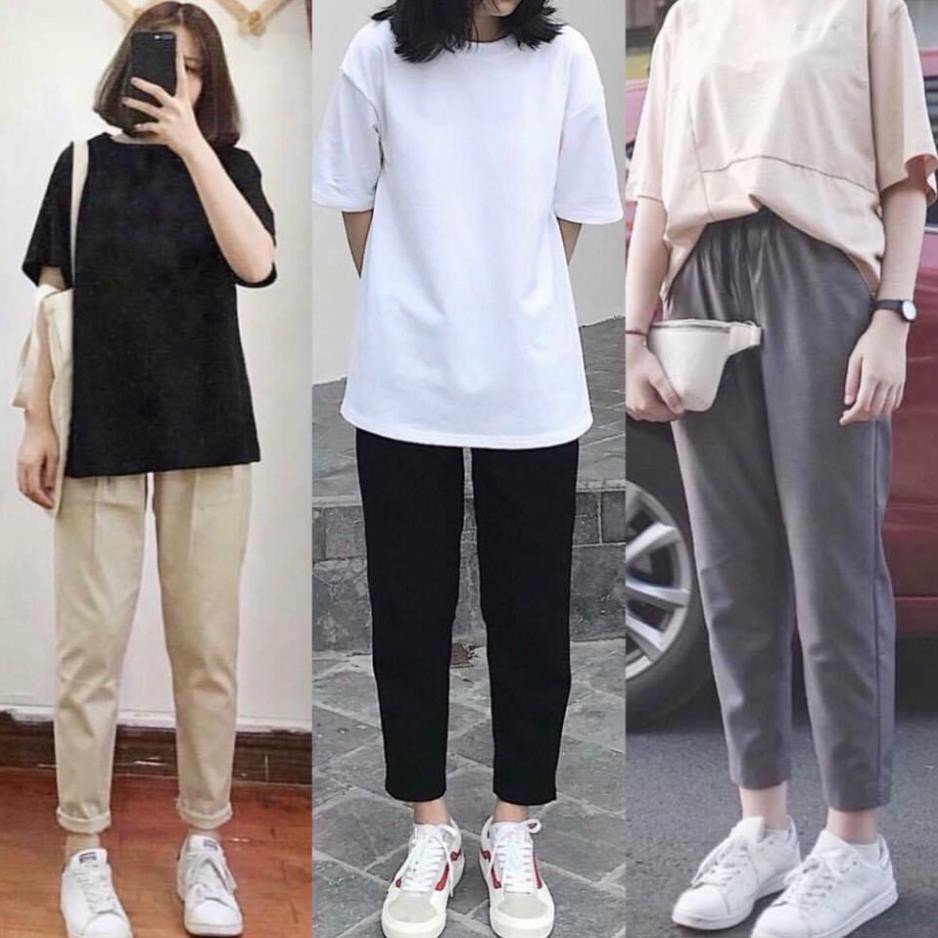 Quần Baggy Nam Nữ KAKI Ống Suông Unisex - Kiểu quần baggy kaki Basic 3 màu đen xám be  ྇