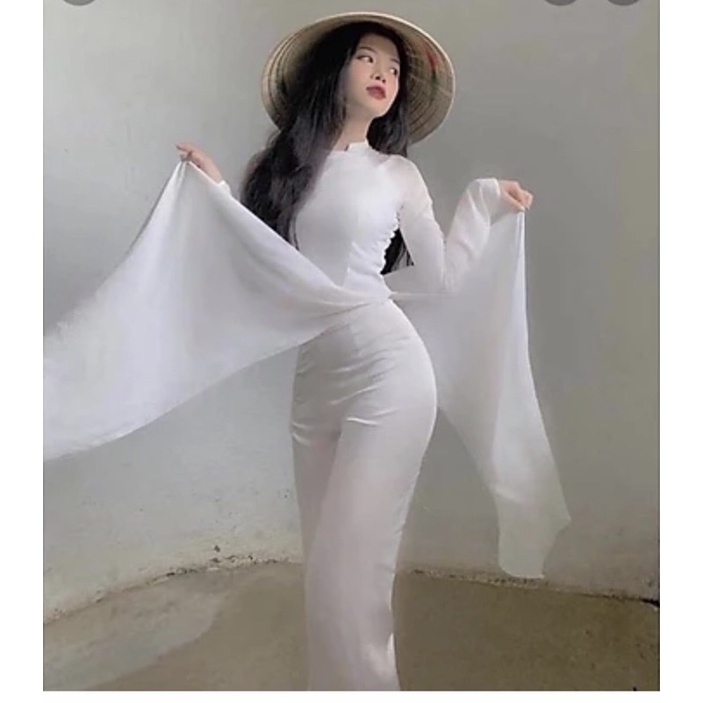 Quần ren trắng mặc áo dài - váy cưới hàng chuẩn đẹp