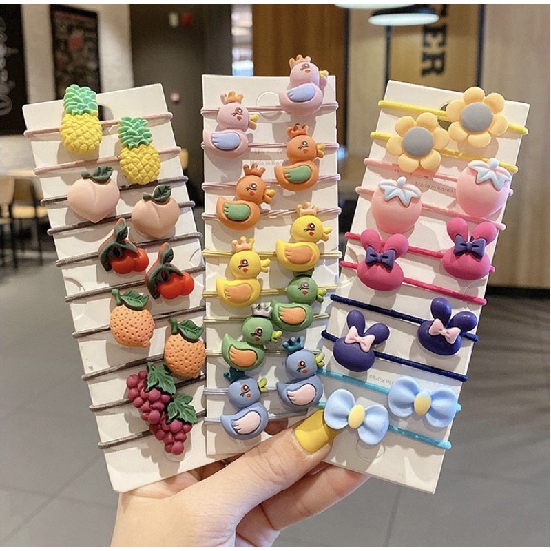 Set 10 Dây Buộc Tóc Cho Bé Gái Dễ Thương